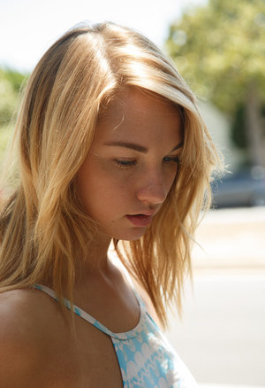 18 year old girl Kasey Chase submits to a dominant man wearing latex gloves